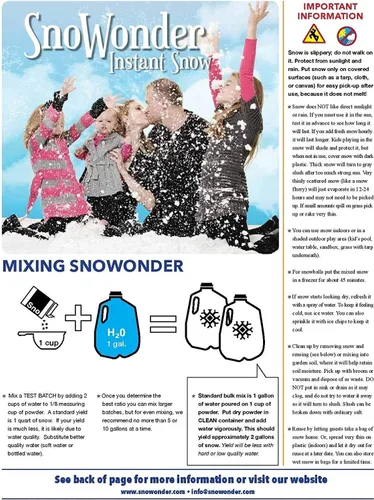 Miniatura 2 de Let it Snow and SnoWonder - Polvo de nieve instantáneo para slime y decoraciones navideñas, mezcla de nieve artificial que hace 2 galones de nieve