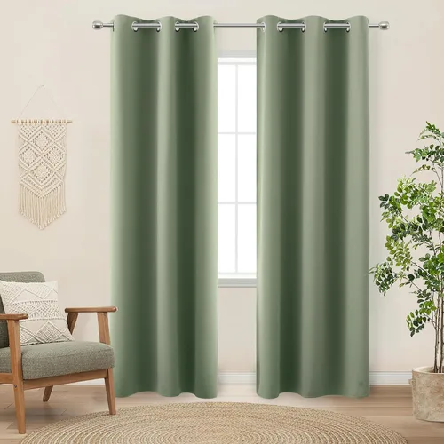 Miniatura 181 de Cortinas opacas de 72 pulgadas extra anchas para dormitorio, puerta corrediza de vidrio y patio, 2 paneles con ojales para oscurecer ventana grande
