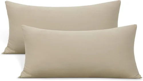 Miniatura 35 de Juego de 2 fundas de almohada pequeñas de punto Jersey Knit para viajes o niños pequeños de 12 x 16 pulgadas, 13 x 18 o 14 x 20 pulgadas, sobre