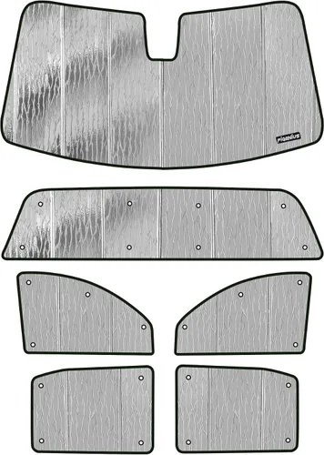Miniatura 14 de Pigenius Combo de parasol para parabrisas y portón trasero para Chevy Silverado/GMC Sierra 1500/2500/3500 HD 2014-2018 Crew Cab, reversible