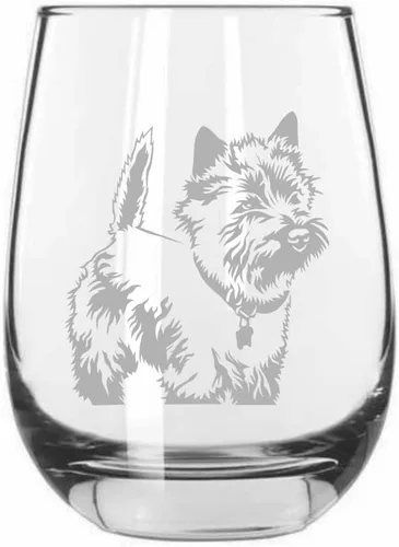 Miniatura 269 de Sakhalin Husky Dog - Copa de vino grabada personalizada de 15.25 onzas sin tallo