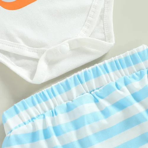 Miniatura 5 de My First Easter Outfits - Conjunto de 3 piezas para bebés y niñas de manga largacorta con estampado de conejo, conjunto de tops y pantalones