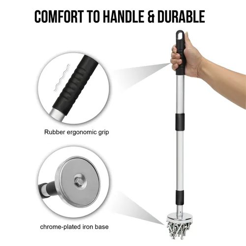 Miniatura 2 de JOYFUL&HOPEFUL Herramienta de recogida magnética telescópica de 40 libras, barra magnética extensible de 16 a 32 pulgadas para clavos, tornillos