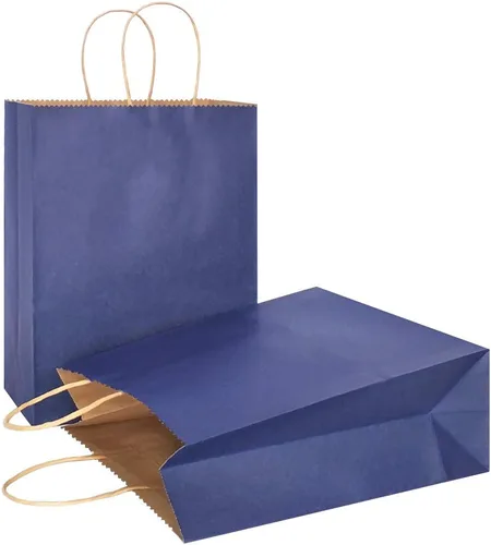 Miniatura 33 de AZOWA Bolsas de regalo mini de papel kraft con asas (Azul claro, 4x2.4x6, 25 piezas)