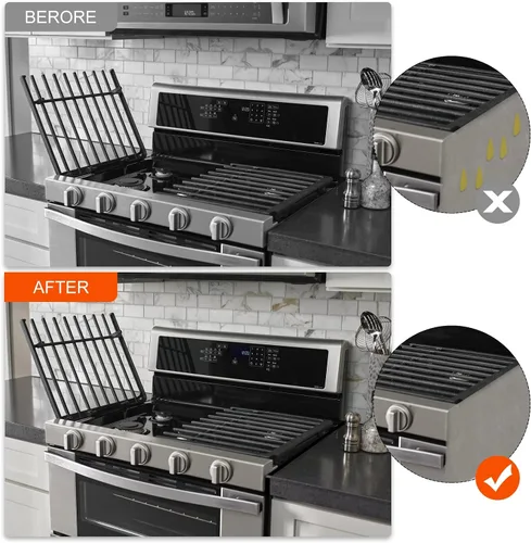 Miniatura 4 de uxcell Cubiertas para huecos para estufas, relleno de huecos para estufas de cocina, cubierta de aluminio para horno de 25.59 pulgadas de largo