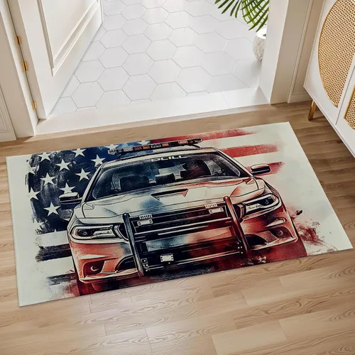 Miniatura 11 de Muscle Cars - Tapete para puerta de interior, 17 x 29.5 pulgadas, tapete para entrada, sala de estar o baño, tapete antideslizante, diseño retro