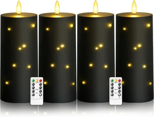 Miniatura 19 de kakoya Velas LED grandes sin llama de 11" x 4" pulgadas para exteriores, impermeables, con control remoto y temporizador, velas de pilar acrílicas
