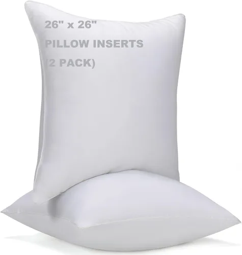 Miniatura 16 de WINGLAM, Rellenos de almohada, almohadas decorativas, relleno de funda, blanco, paquete de 2, 22 x 22 pulgadas, hipoalergénico, poliéster, ultra