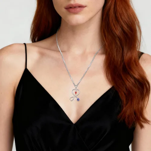 Miniatura 124 de Collar de alas de ángel de plata de ley 925, ángel de la guarda, enfermera RN caduceo, dije de ángel de cristal, joyería de regalo para mujer