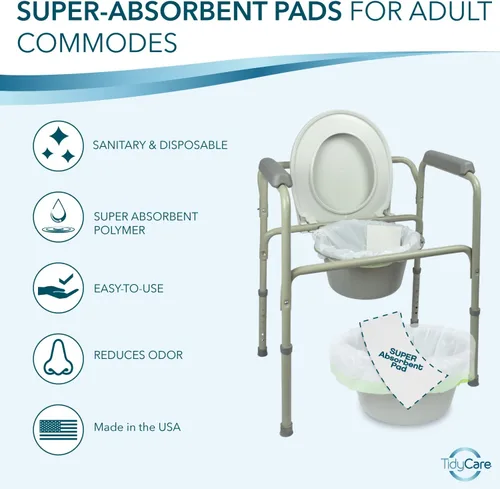 Miniatura 2 de TidyCare Almohadillas desechables para cama de noche para adultos, portátil, para silla de inodoro y bandeja de cama, paquete económico de 40