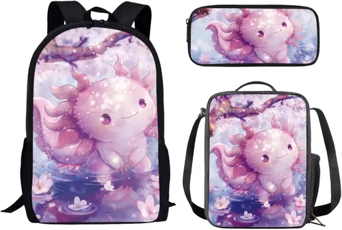 Miniatura 38 de Paquete de 3 bolsas escolares con estampado de bandera estadounidense para niños, mochila de gran capacidad para laptop, con cremallera, estuche