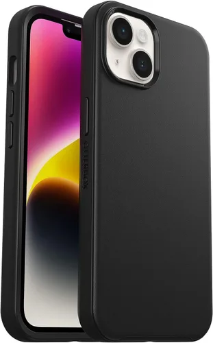 OtterBox Funda para iPhone 14 y iPhone 13 (solamente) - Serie Symmetry + - Negro - Ultra-Sleek - Se ajusta a MagSafe - Bordes elevados para proteger