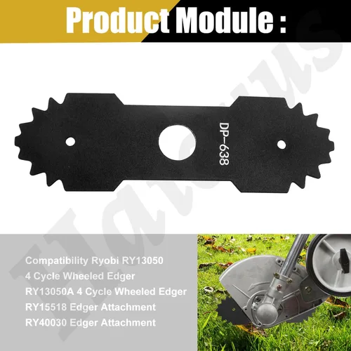 Miniatura 6 de Cuchilla de bordeadora 638006008 de 9 pulgadas compatible con Homelite Ryobi Edger, repuesto de cuchilla de bordeadora 638006008 638006007 RY13050