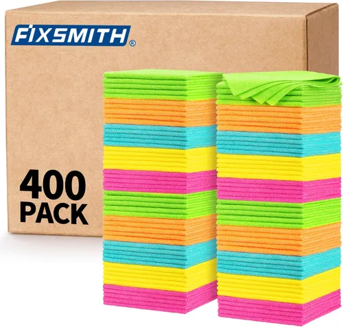 Miniatura 9 de FIXSMITH Paño de Limpieza de Microfibra - Paquete de 48, Toallas de Limpieza Multifuncionales, Tamaño: 12 x 16 pulgadas, Trapos de Limpieza 3