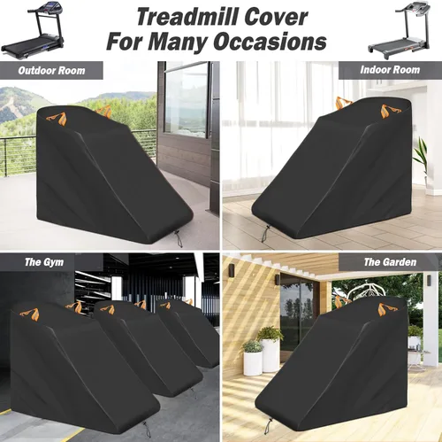 Miniatura 4 de XYZCTEM Cubierta de cinta de correr impermeable a prueba de polvo para máquina de correr, equipo de entrenamiento de ejercicio, protección con Negro