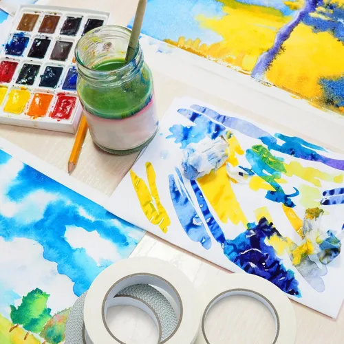 Miniatura 7 de ARTIFY - Cinta de artista para dibujar arte, paquete de 3 cintas adhesivas blancas de 0.5 pulgadas para acuarela, pintura, dibujo, lienzo, enmarcar