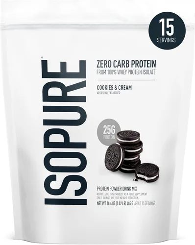 Miniatura 31 de Isopure Zero Carb 100% Proteína Pura de Suero Aislado en Polvo, Sin Lactosa, Sin Gluten, Con Vitaminas, Vainilla Cremosa, 25g de Proteína por
