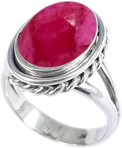 Miniatura 4 de Anillo fino de plata esterlina 925 para mujer, hecho a mano, joyería de piedras preciosas, anillo de moda (1379)