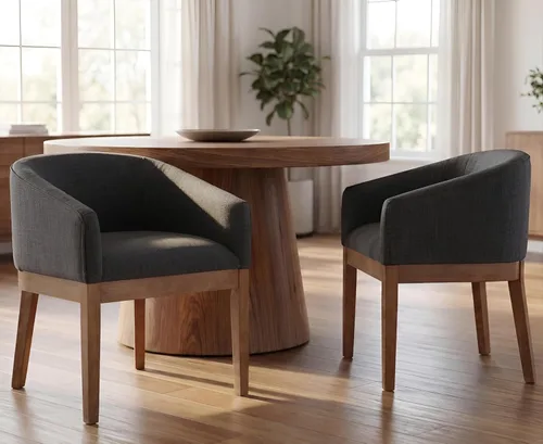 Miniatura 10 de RIVOVA Juego de 2 Sillas de Comedor Beige de Mediados de Siglo Modernas Sillas de Comedor Tapizadas en Lino Sillas de Cocina y Comedor con Respaldo