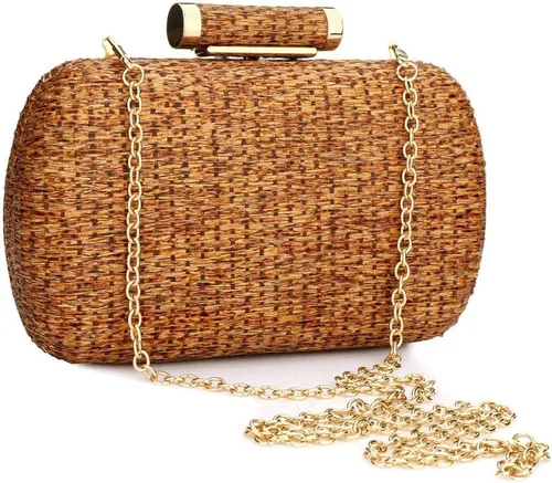 YYW Bolso de mano de paja para mujer, bolso de paja tejida a mano para boda, fiesta, boda, verano, playa, bolsa de mimbre