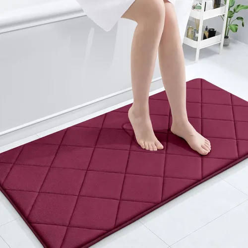 Miniatura 132 de OLANLY Tapete de baño de espuma viscoelástica de 24 x 16 pulgadas, ultra suave y absorbente, lavable a máquina, cómodo tapete de baño para suelo