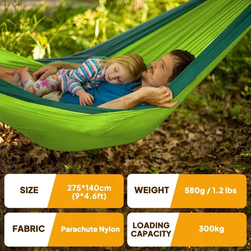 Miniatura 2 de NATUREFUN Hamaca ultraligera para viajes y camping Capacidad de carga de 300 kg, transpirable, de secado rápido Incluye 2 mosquetones premium, 2