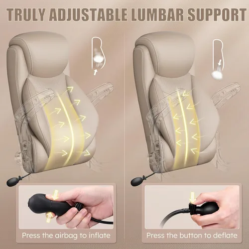 Miniatura 3 de Silla ergonómica de oficina, silla de computadora de escritorio para el hogar, silla ejecutiva de respaldo alto, silla ergonómica de cuero acolchada