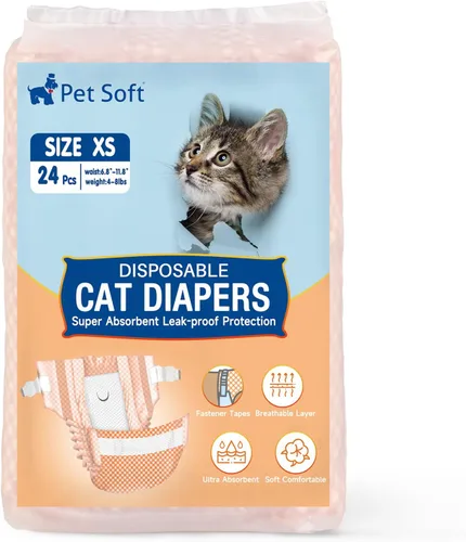 Miniatura 8 de Pet Soft Pañales desechables para gatos – Pañales para perros en período de calor o incontinencia de orina, pañales para perras, pañales ultra