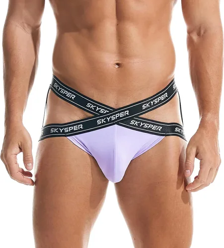 Miniatura 77 de SKYSPER Jock Strap Athletic Supporter para hombres Sexy Jockstrap Ropa interior masculina