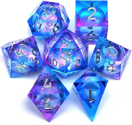 Miniatura 9 de Juego de dados de metal D&D Dragón y mazmorra de metal poliédrico, estilo punk, juego de rol RPG Explorer, MTG Pioneer Game DND, juego de dados