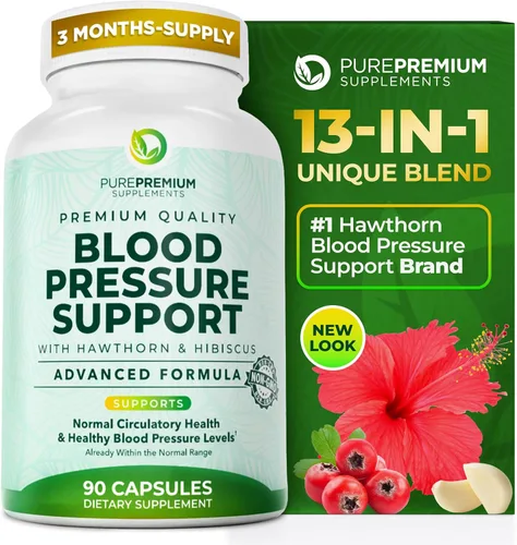 Miniatura 10 de PurePremium Suplementos para la presión arterial con baya de espino, hibisco, ajo y vitamina B12 - Suplemento de óxido nítrico para la salud normal