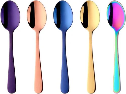 Miniatura 10 de Buyer Star Cucharaditas de 5.5 pulgadas Mini cucharas de café de acero inoxidable para azúcar Demitasse Espresso Cucharas