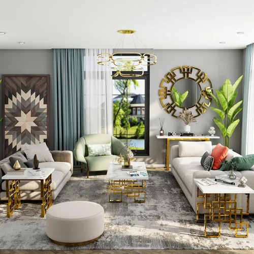 Miniatura 4 de AUZ Mesa auxiliar, mesa rectangular de 50 pulgadas, color blanco y dorado, mesa de té para sala de estar, sala de invitados, sala de recepción Base