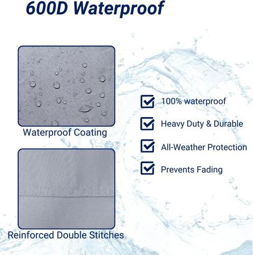 Miniatura 3 de Savvycraft Funda Impermeable para Asiento de Barco con Respaldo Abatible, Poste de Apoyo, Funda para Asiento de Barco con Hielera de Respaldo