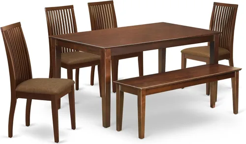 Miniatura 12 de East West Furniture CAIP5-LWH-C - Juego de comedor de 5 piezas para 4 personas, incluye una mesa de comedor rectangular y 4 sillas de comedor