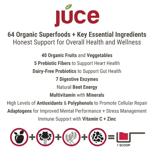 Miniatura 5 de Terra Kai Organics JUCE Greens – Mezcla para bebida superalimento - Impulsa la inmunidad y la desintoxicación con USDA vegetales verdes orgánicos