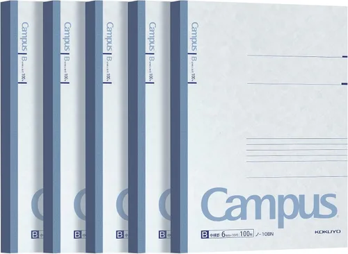 Miniatura 12 de KOKUYO Cuaderno Campus, a rayas de 15/64 pulgadas, semiB5, 100 hojas, 35 líneas, azul (NO-10BN)