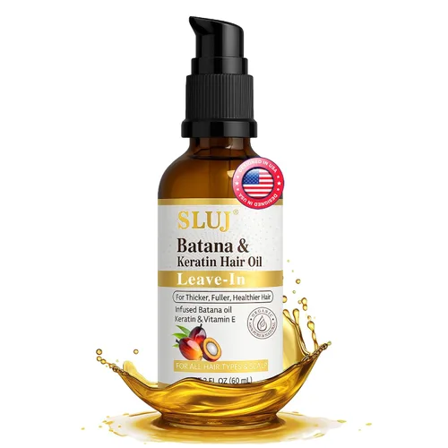 SLUJ Aceite de batana para el crecimiento del cabello, aceite ligero sin enjuague con queratina, vitamina E y aceites botánicos para todo tipo de
