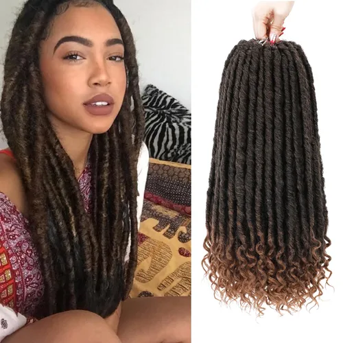 Miniatura 23 de 6 paquetes de cabello de ganchillo Goddess Locs, locs falsos rectos de 12 pulgadas para ganchillo, extensiones de cabello sintético suave rizado