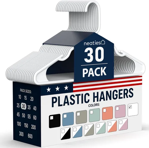 Miniatura 20 de Perchas de plástico gris para ropa Paquete de 200 unidades disponibles para 15, 30, 45, 60, 100, 150, 200 unidades, perchas de plástico