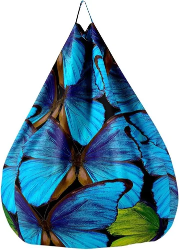 Miniatura 3 de Lukery Puf para adultos (sin relleno), funda de puf de mariposa 3D, puf de almacenamiento de animales de peluche para niños, cómodos puf para sofá