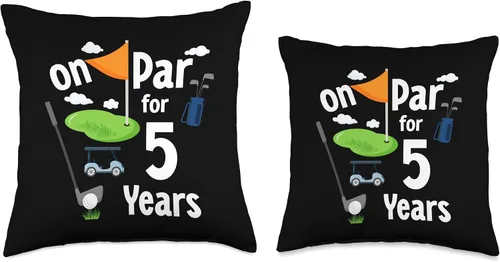 Miniatura 3 de On Par 5th Birthday Golf Player Theme 5 Year Old B-Day Throw Pillow, 16x16, Multicolor