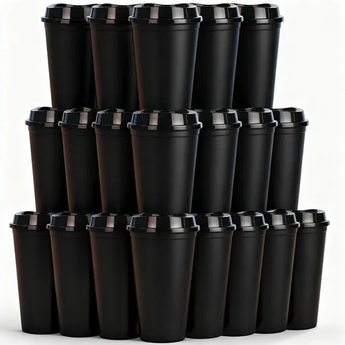 Miniatura 15 de Paquete de 20 tazas de café reutilizables con tapas, vasos de plástico de 16 onzas, taza de viaje para café helado para adultos y mujeres, bebidas