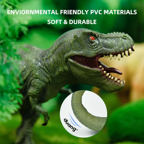 Miniatura 4 de RECUR Juguetes de dinosaurio Tyrannosaurus Rex de 13 pulgadas, figura de acción realista de T-Rex, figura de juguete Jurassic Trex, modelo de mundo