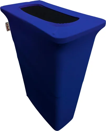 Miniatura 22 de LA Linen Cubierta para cubo de basura ajustable de elastano elástico de 32 galones, cubierta redonda para contenedor de residuos, decoración de Gris