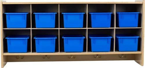 Miniatura 17 de Cubos organizadores de almacenamiento, 10 cubos con ganchos para abrigos, estante colgante de pared para juguetes de niños, guardería, aula, 47 Sin