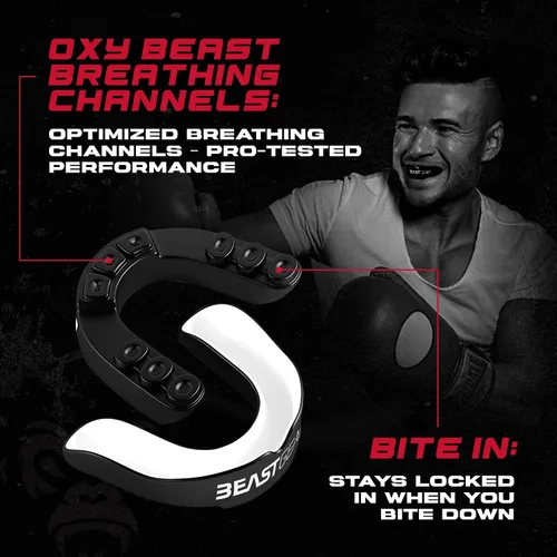 Miniatura 4 de Beast Gear Protector bucal deportivo, protector bucal para adultos y jóvenes, para boxeo, fútbol, lacrosse, baloncesto, rugby, artes marciales