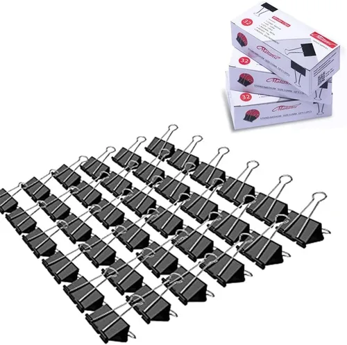 Miniatura 15 de Clips pequeños para carpeta, paquete de 96, 3/4 pulgadas, estándar de 0.748 in, negro, capacidad de 0.31 pulgadas, abrazadera plegable, clips
