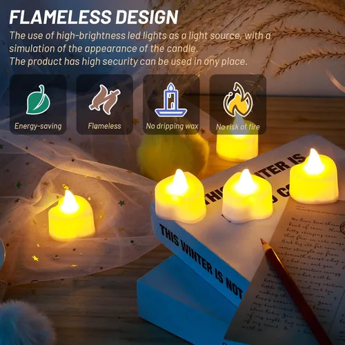 Miniatura 4 de cridoz 2000 piezas de pétalos de rosa artificiales con 24 velas LED de té, juego de decoraciones románticas para noches especiales, día de San