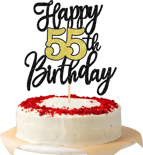 Miniatura 25 de 1 pieza de decoración para pastel de feliz cumpleaños número 30, negro dorado con purpurina, brindis por 30 años, palillo para pastel de cumpleaños